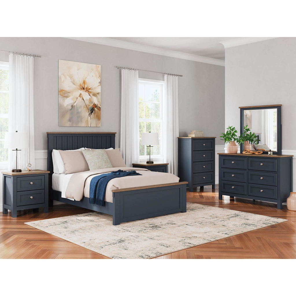 Landocken Nightstand - Blue/Brown