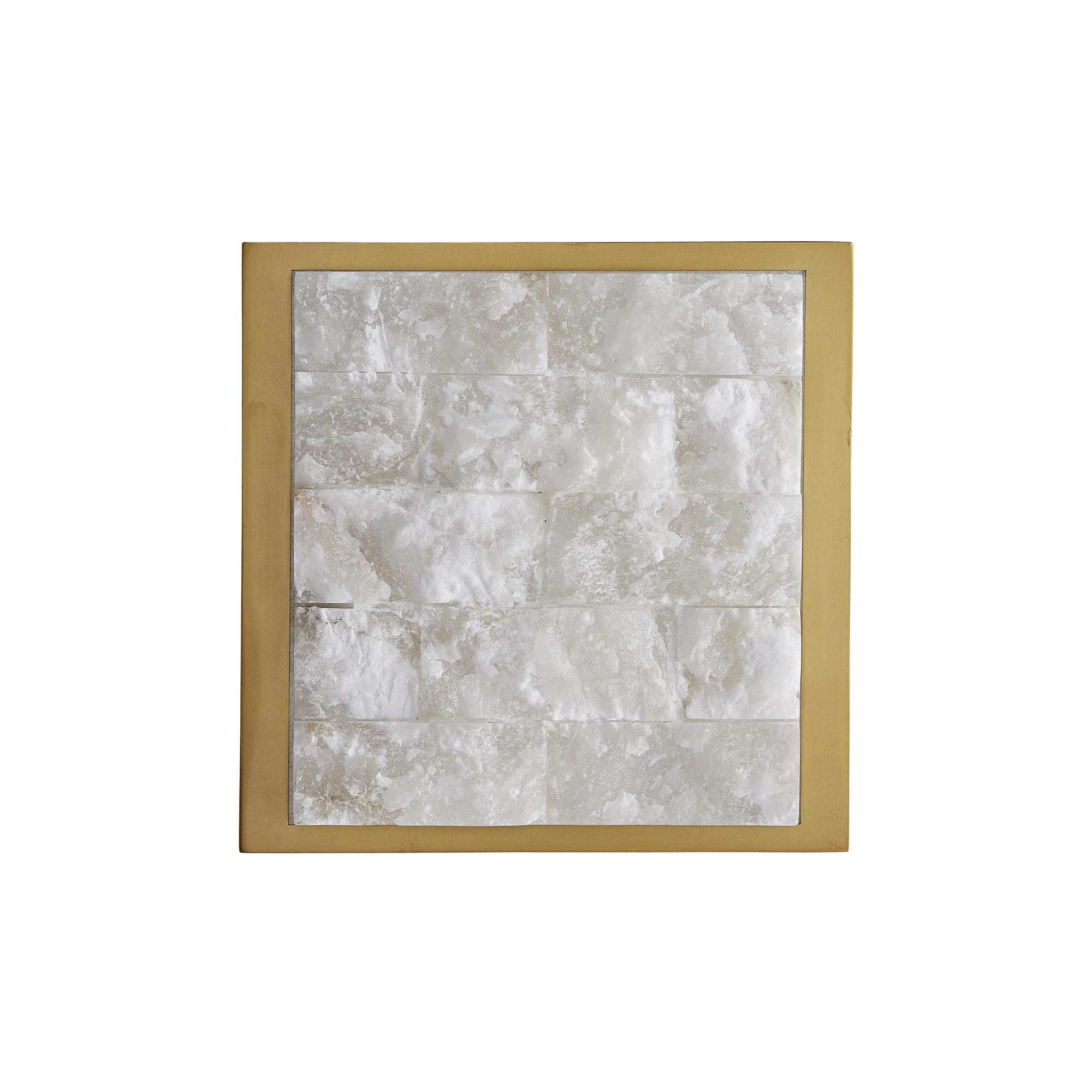Watercrest Sconce - White Alabaster with Antique Brass Steel