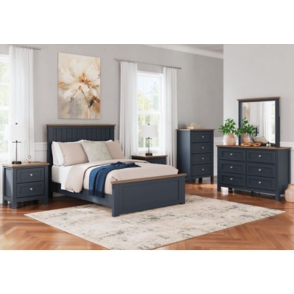 Landocken Nightstand - Blue/Brown