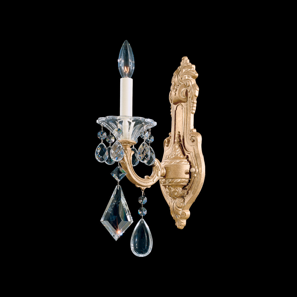 Schonbek La Scala Single Light 16 Tall Wall Sconce with Clear Heritage Crystals