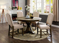 Julia 5 Piece Transitional Style Round Dining Set in Light Oak