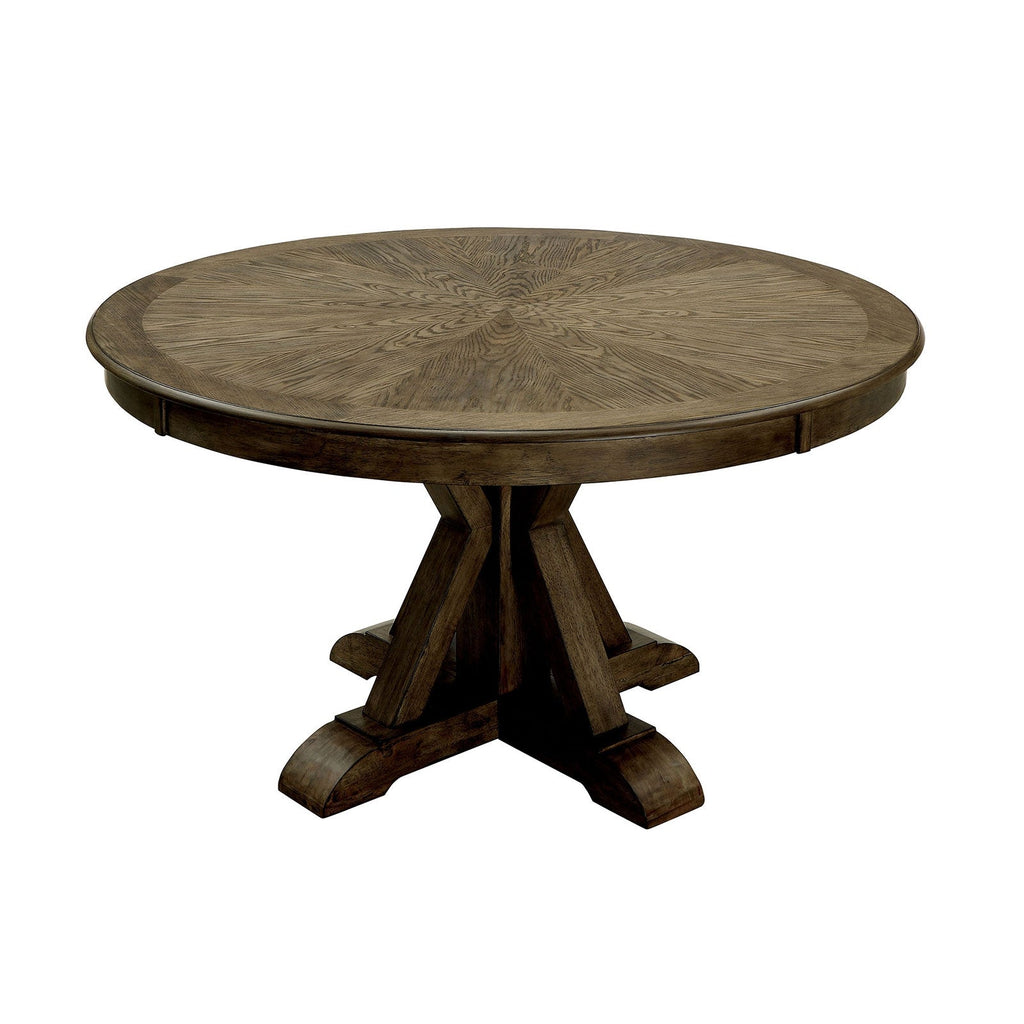 Julia 5 Piece Transitional Style Round Dining Set in Light Oak