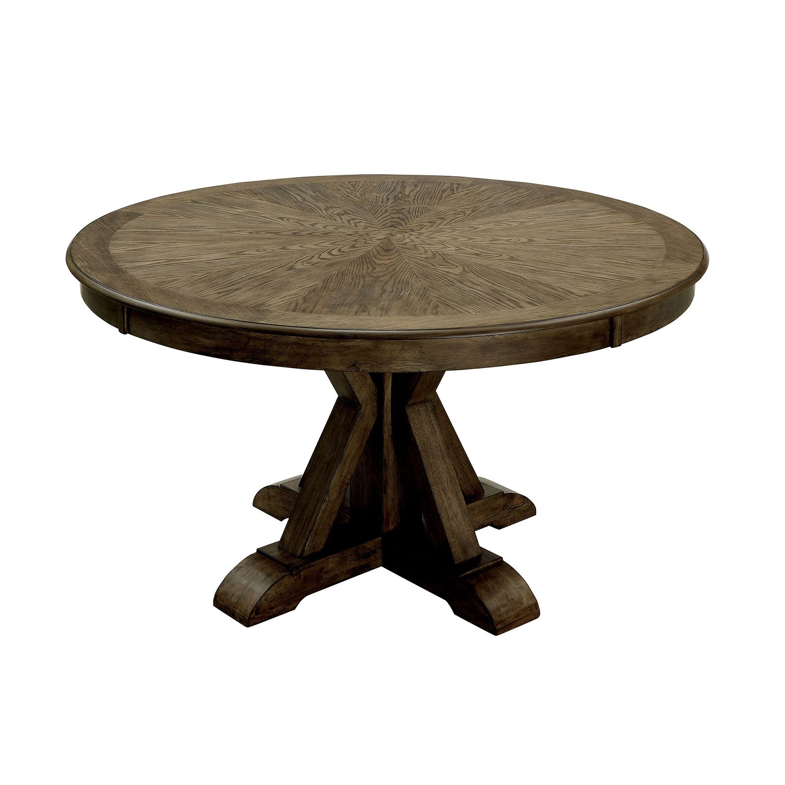 Julia 5 Piece Transitional Style Round Dining Set in Light Oak