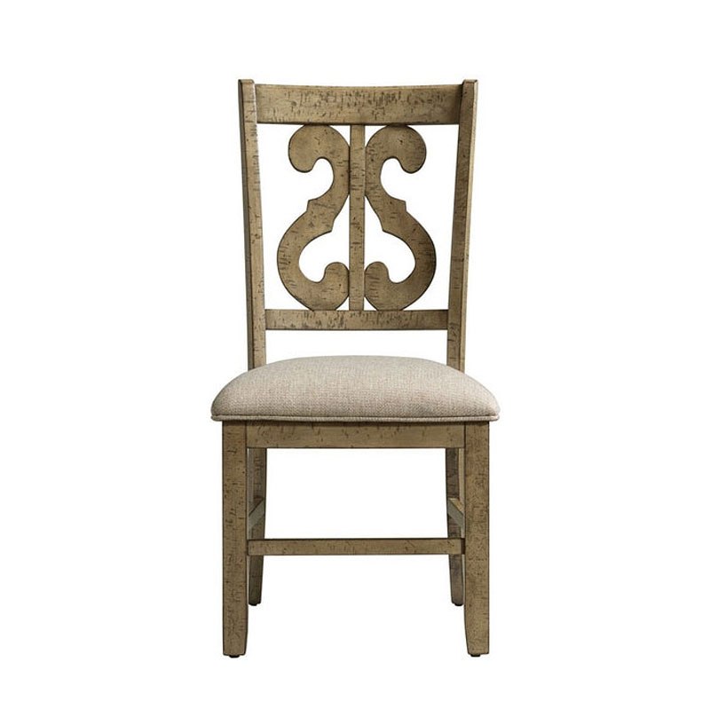 Stone Gray Swirl Back Side Chair  (x2)