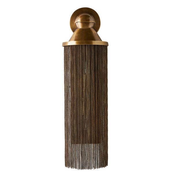 Vanko Wall Sconce in Vintage Brass – Art Deco Aztec-Inspired with Antique Brass Fringe (Copy)