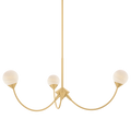 Natasha Chandelier - 3 Light - Aged Brass | Mitzi Lighting - H1051803-AGB