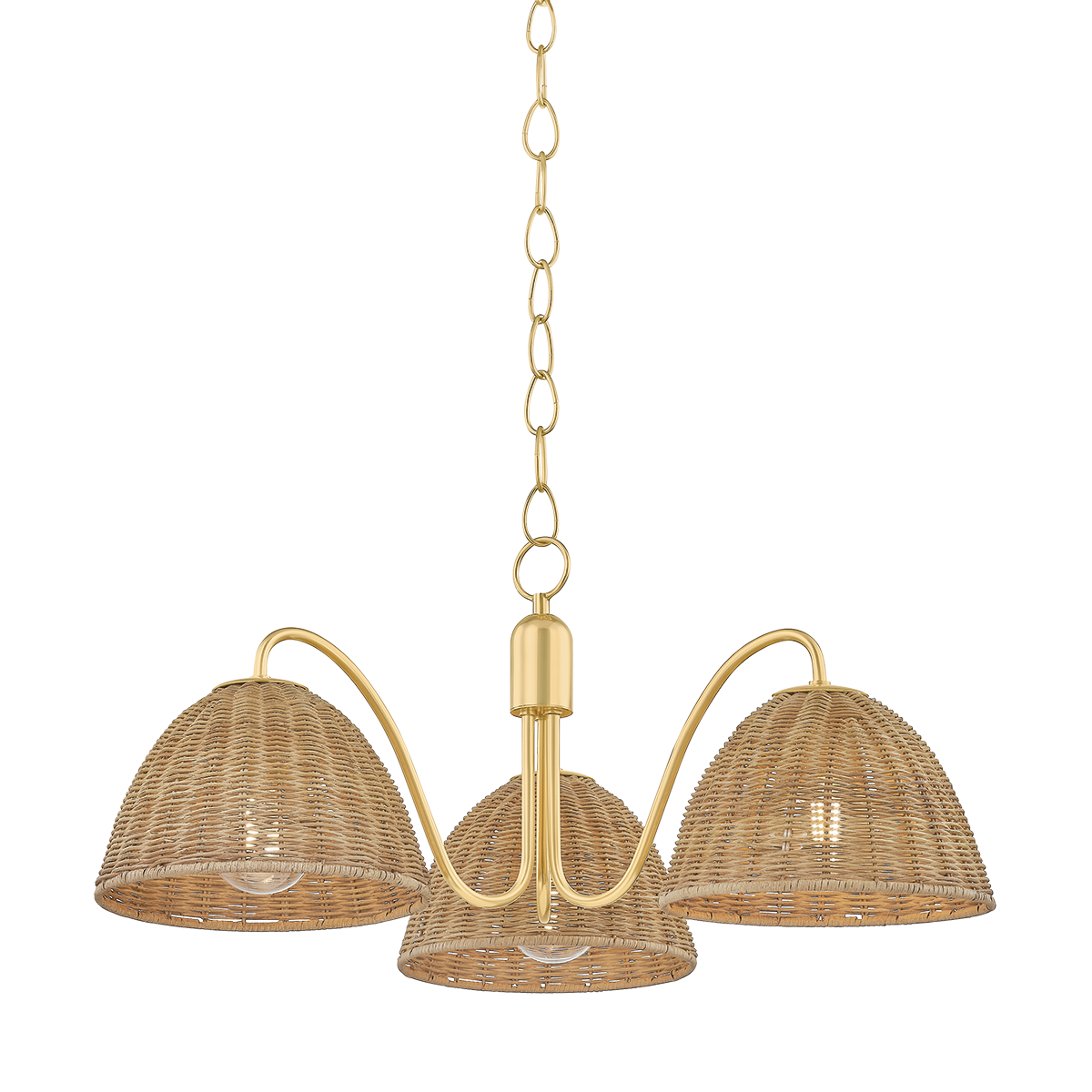 Katniss Chandelier - 3 Light - Aged Brass | Mitzi Lighting - H1081803-AGB