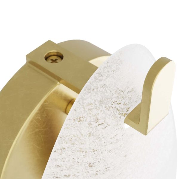 Tessa Midcentury Clear Seedy Glass Sconce - Antique Brass Detail